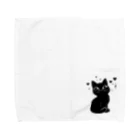 Mizuki・ASIA CATの黒猫ニャン・ポイント Towel Handkerchief