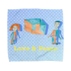 Tamon-TamonのLove & Peace ブルードット Towel Handkerchief