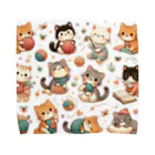 lanboの猫ちゃん大家族 Towel Handkerchief