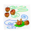Lily bird（リリーバード）のホオズキ 水紋背景（和柄） タオルハンカチ