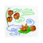 Lily bird（リリーバード）の枝つきホオズキ 水紋（和柄）その2 タオルハンカチ