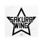 SAKURA WING LLC.のSAKURA WINGスター黒字 タオルハンカチ