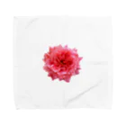 コマタヒチの【キザにキマる】爛々と咲く濃いピンクの薔薇 タオルハンカチ