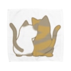 かわいいもののおみせ　いそぎんちゃくの仲良し猫の背中　ポインテッド&サビ Towel Handkerchief