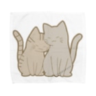 かわいいもののおみせ　いそぎんちゃくの仲良し猫　キジトラ&灰 Towel Handkerchief