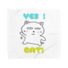 ema ショップの白猫のミャウ Towel Handkerchief