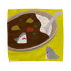 さかたようこ / サメ画家のカレーの中と外で視線を交わすサメ Towel Handkerchief