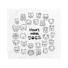Heart nose DOGSのHeart nose DOGS（丸型）Lタオルハンカチ Towel Handkerchief