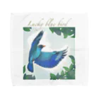 kitaooji shop SUZURI店のLucky blue bird  Towel Handkerchief