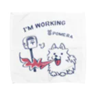 イラスト MONYAAT のポメラニアンお仕事中 Towel Handkerchief