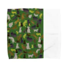 WAMI ARTの猫迷彩緑 Towel Handkerchief