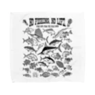 猫と釣り人のSaltwater fish_3K Towel Handkerchief