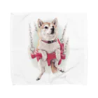 Momojiの犬画の柴犬16 Towel Handkerchief