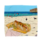 らぴの堂のHotdog on the Beach タオルハンカチ