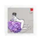 京都の魔雑貨堂の花・女1　FLOWER・WOMAN1 Towel Handkerchief