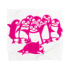 森田まよりのペンギン切り絵（ピンク） Towel Handkerchief