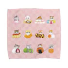 Natsumi Otsukaの和菓子な猫のハンカチ Towel Handkerchief