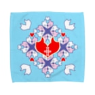 ERIKOERIN ART SHOPの「浪漫花」-QUEEN-／タオルハンカチ（アクア） Towel Handkerchief