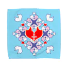 ERIKOERIN ART SHOPの「浪漫花」-QUEEN-／タオルハンカチ（アクア） Towel Handkerchief