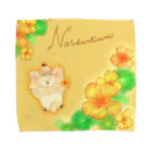 どるちぇ＊うさぎの《ボタニカル》＊ナスタチウム×ちわわ＊誕生日花 Towel Handkerchief