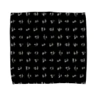 LalaHangeulの渋いハングル　(가나다라마바사) ブラック Towel Handkerchief