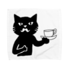 Blanc.P(ぶらんぴー)の店の喫茶・髭猫ロゴマーク① Towel Handkerchief