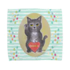 studio-egumianの猫のぽぽちゃんラッキーキャット Towel Handkerchief