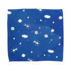 papiko くまさんの宇宙柄　星屑ロンリネス　ブルー Towel Handkerchief