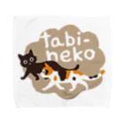 たびねこグッズSHOPのたびねこ-並んで歩く タオルハンカチ