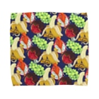 檸檬飴のクレステッドゲッコー×フルーツ盛り合わせ(ネイビー) Towel Handkerchief