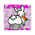 🤍一ノ瀬 彩 🐇⸒⸒ suzuri支店🤍のｶｵｽうさぎ:桃色(Ｌ用) タオルハンカチ