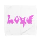 pluのLOVE♡恐竜 ピンク Towel Handkerchief