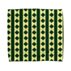 かめものづくり2号店の緑×クリームチェック Towel Handkerchief