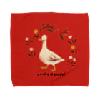 Junko Ogoshi original goodsのかわいいガチョウ（赤）Cute goose（Red） タオルハンカチ