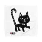 オクマーSUZURIショップの水玉しっぽの黒猫ちゃん Towel Handkerchief