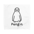 MrKShirtsのPengin (ペンギン) 黒デザイン Towel Handkerchief