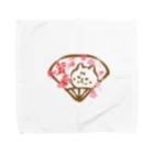 エクレアンショップの扇子の柴犬と桜と賀春文字 Towel Handkerchief