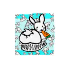 🤍一ノ瀬 彩 🐇⸒⸒ suzuri支店🤍のｶｵｽうさぎ:水色(Ｍ用) Towel Handkerchief