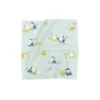 aoamo shopのあおあもとお花畑のタオルハンカチ(ミントブルー) Towel Handkerchief