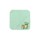 たろのカエル　ハンカチ（グリーン） Towel Handkerchief