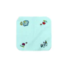tatai タタイの楽園の住人(トリ)なタオルハンカチ・Mサイズ・ブルー Towel Handkerchief