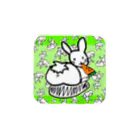 🤍一ノ瀬 彩 🐇⸒⸒ suzuri支店🤍のｶｵｽうさぎ:緑(Ｓ用) Towel Handkerchief