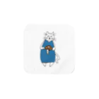 nyakamoの巻きしいたけ柄マキシ丈ワンピを着た猫 タオルハンカチ