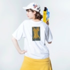 suzuejyaのばんざいねこ Washed T-Shirt :model wear (back)