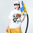 イラスト MONYAAT のCT66 愛してガイコッチャ Washed T-Shirt :model wear (front)