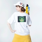 suzuejyaのどアップ河童とオカパ Washed T-Shirt :model wear (back)