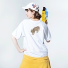 suzuejyaのゴマ子ん Washed T-Shirt :model wear (back)