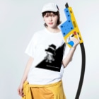 Nozi Nozikoののじこさん＆ロボ Washed T-Shirt :model wear (front)