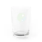 ジビエ屋のゆるマガタマ（水色×黄緑） Water Glass :back