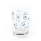 aveku towa. の犬との暮らし（ブルー） Water Glass :back